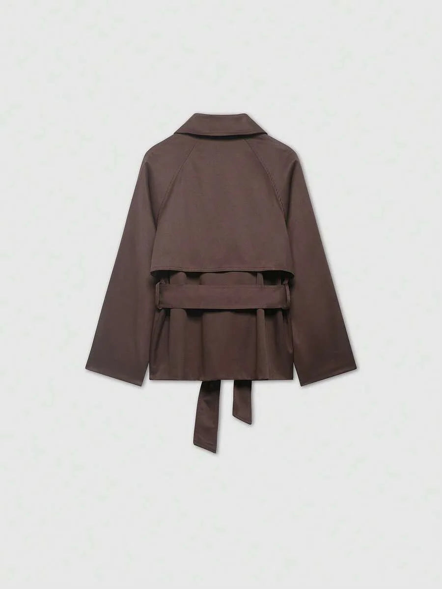 Trench coat met ceintuur en zakken