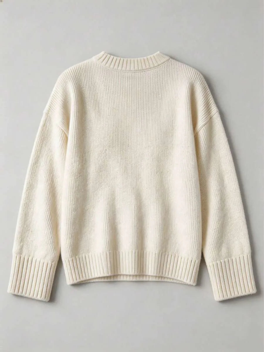 Oversized sweater met mock neckline