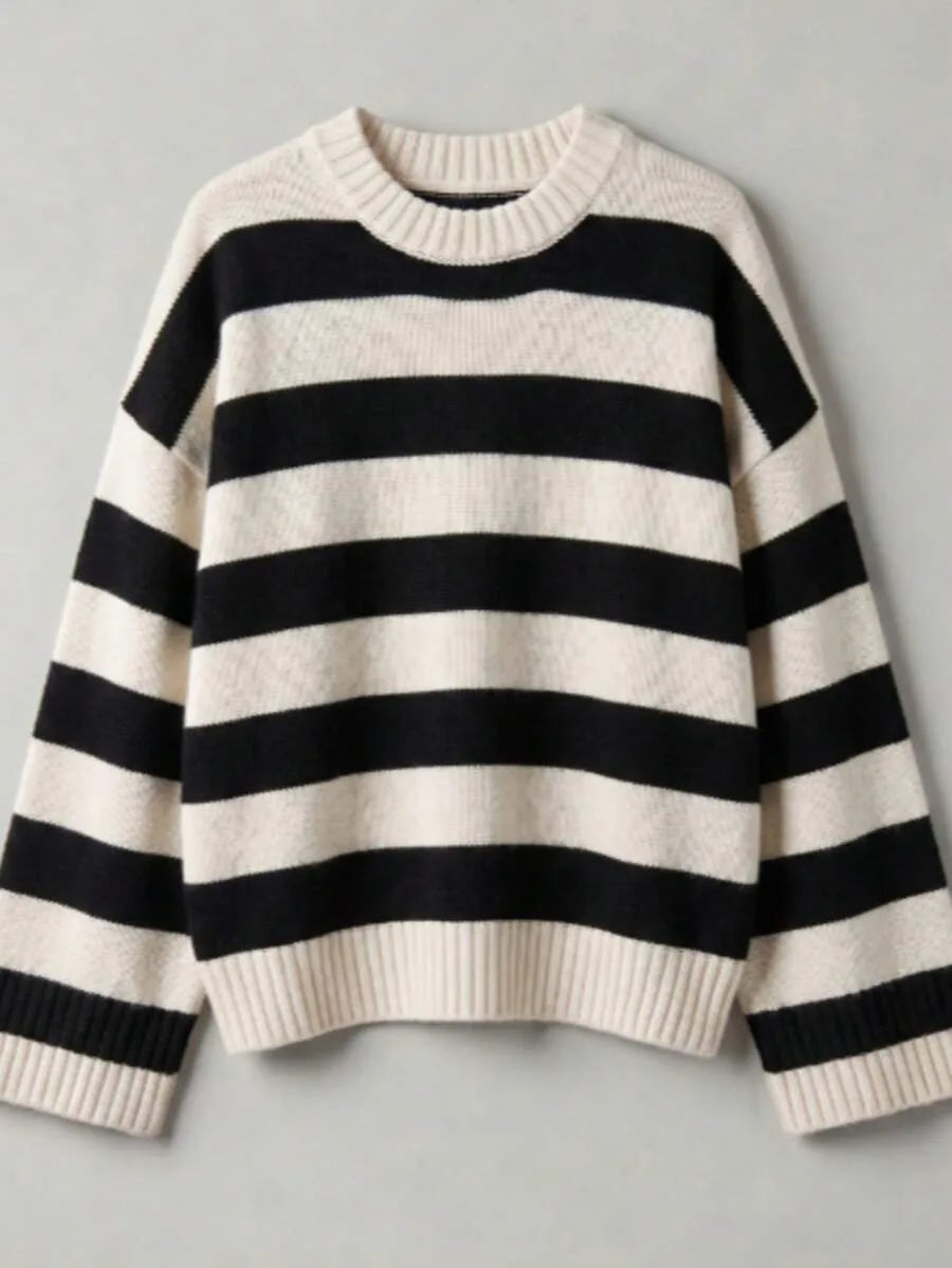 Oversized sweater met mock neckline