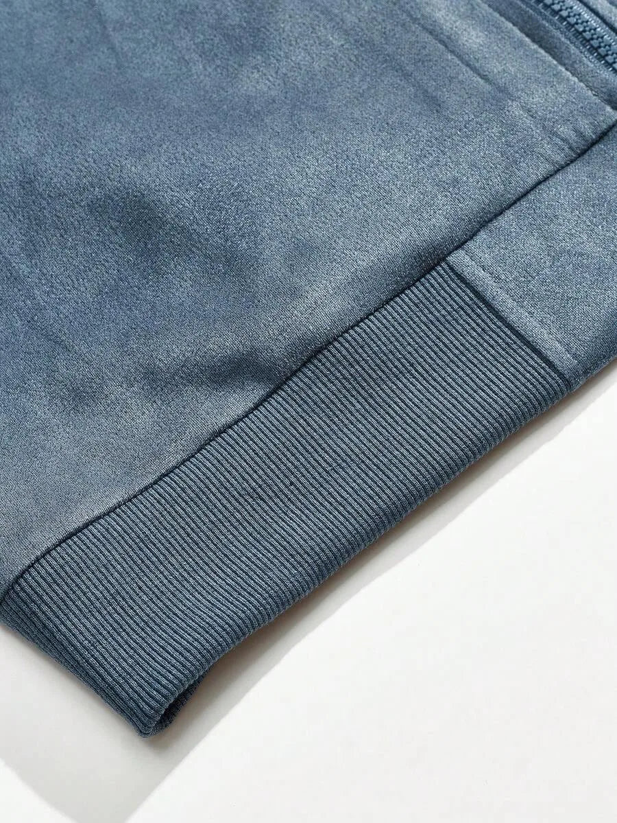 Bomberjack met suede-achtige textuur