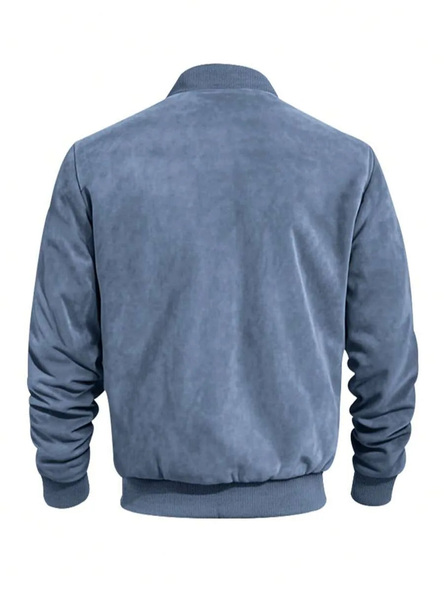 Bomberjack met suede-achtige textuur