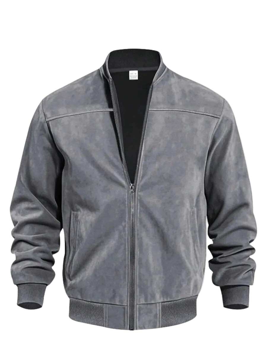 Bomberjack met suede-achtige textuur