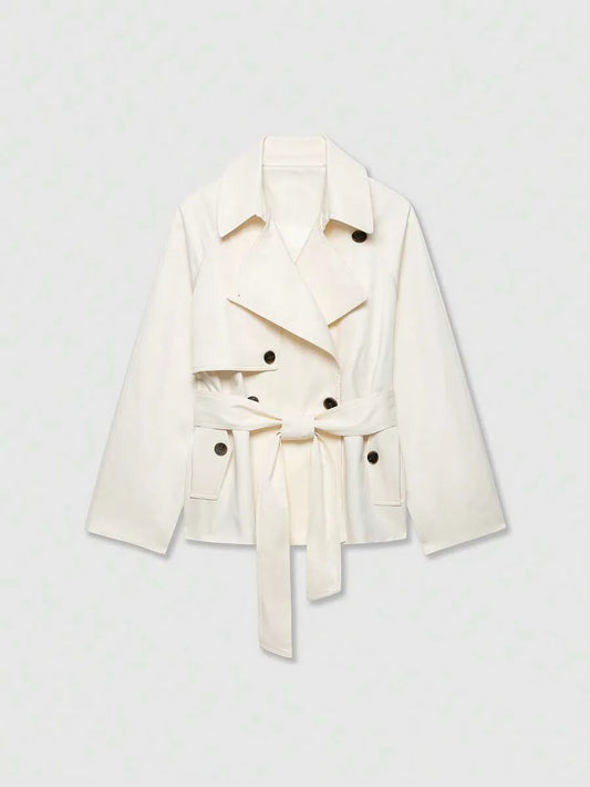Trench coat met ceintuur en zakken