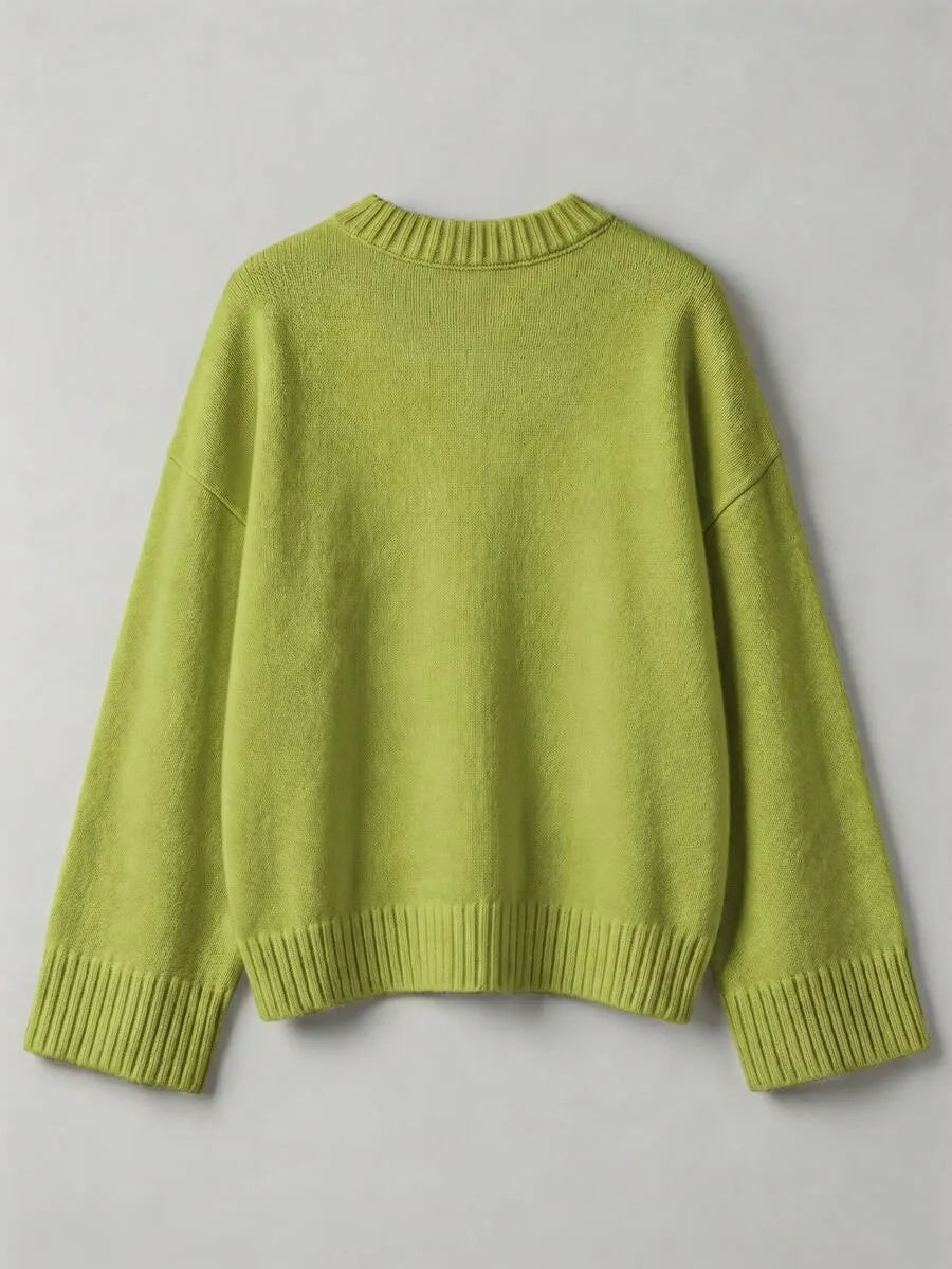 Oversized sweater met mock neckline