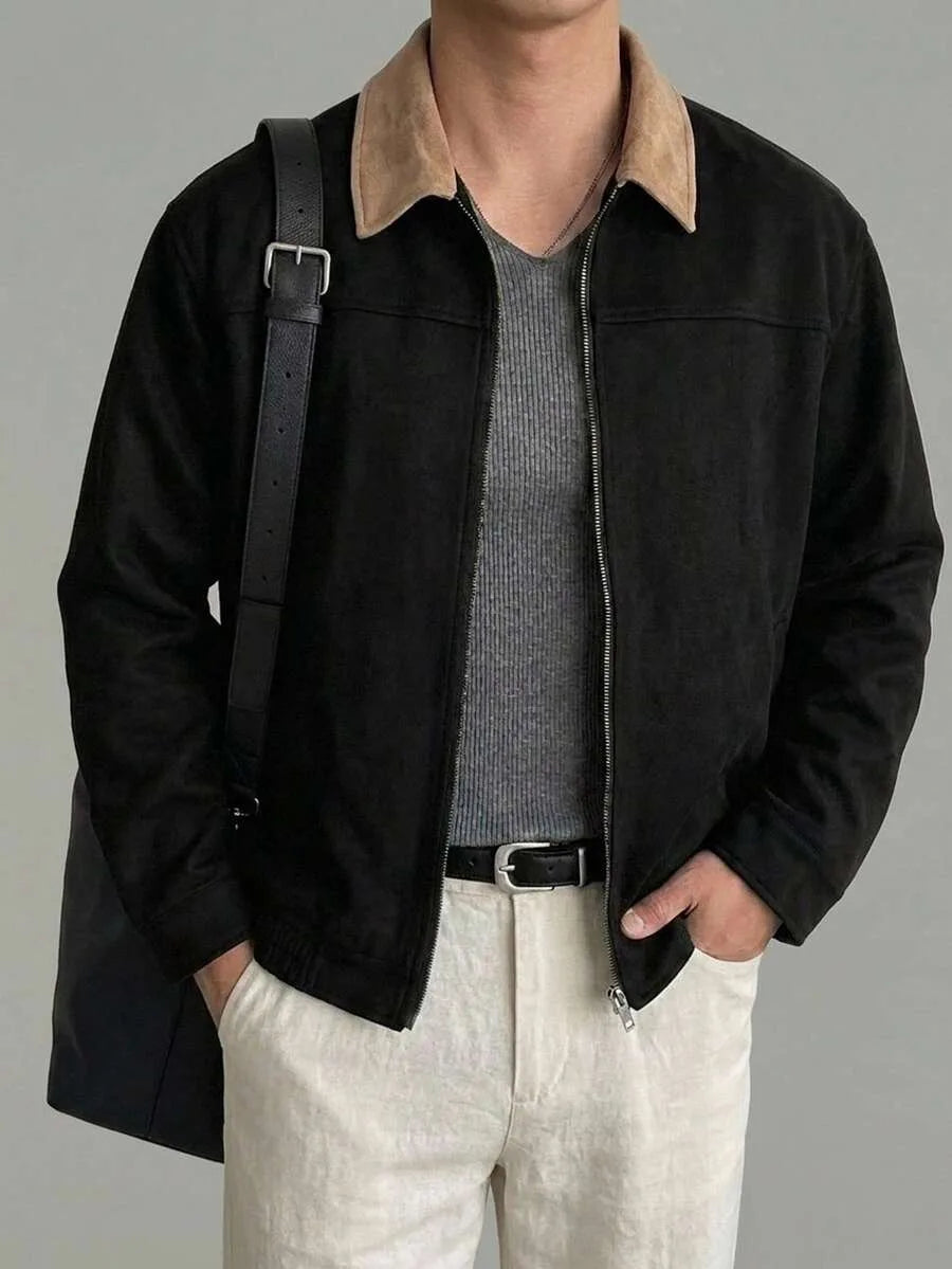 Bomberjack van bruin suede