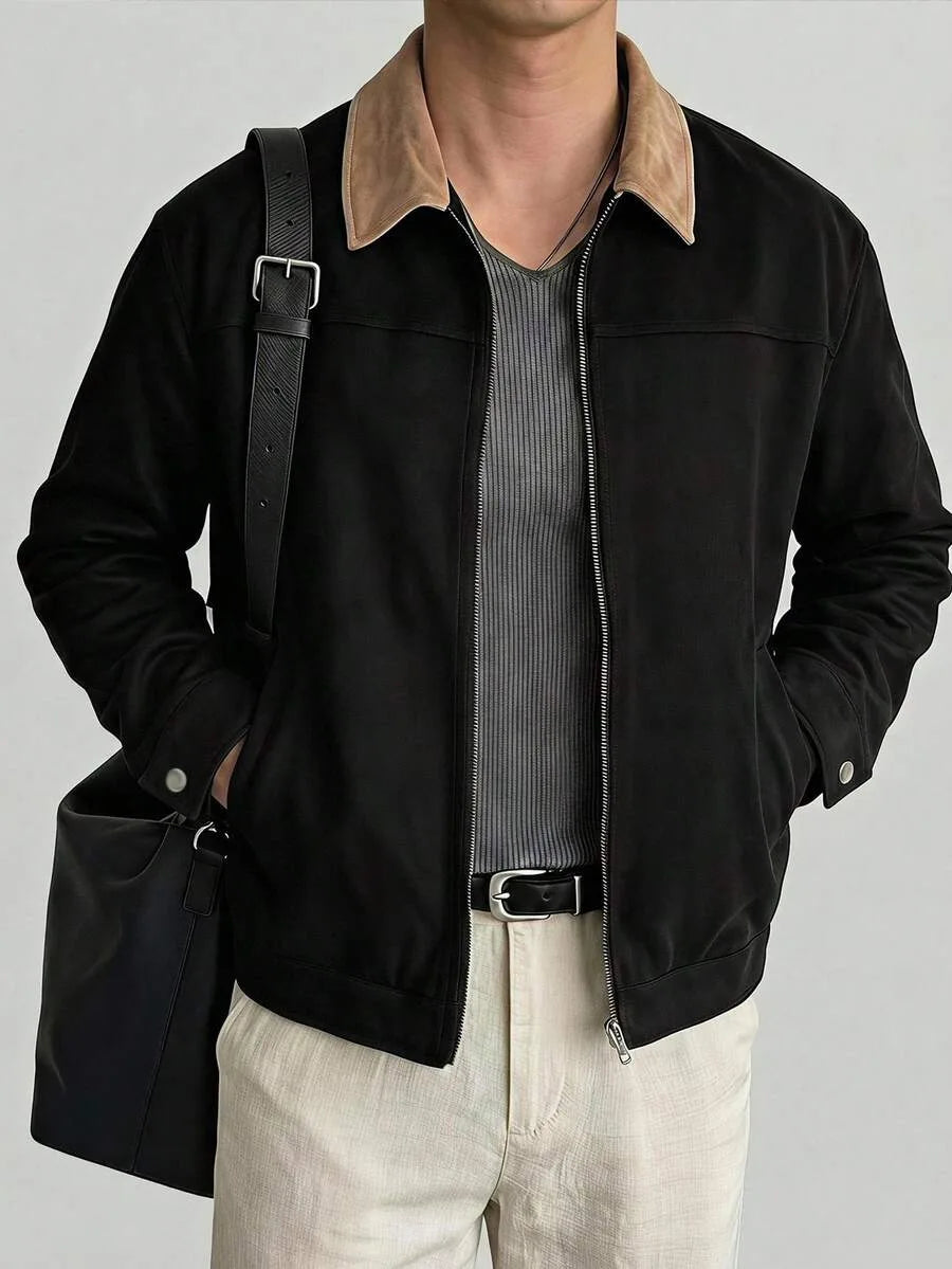 Bomberjack van bruin suede