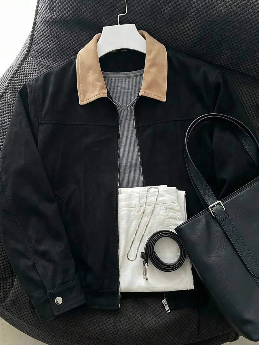 Bomberjack van bruin suede