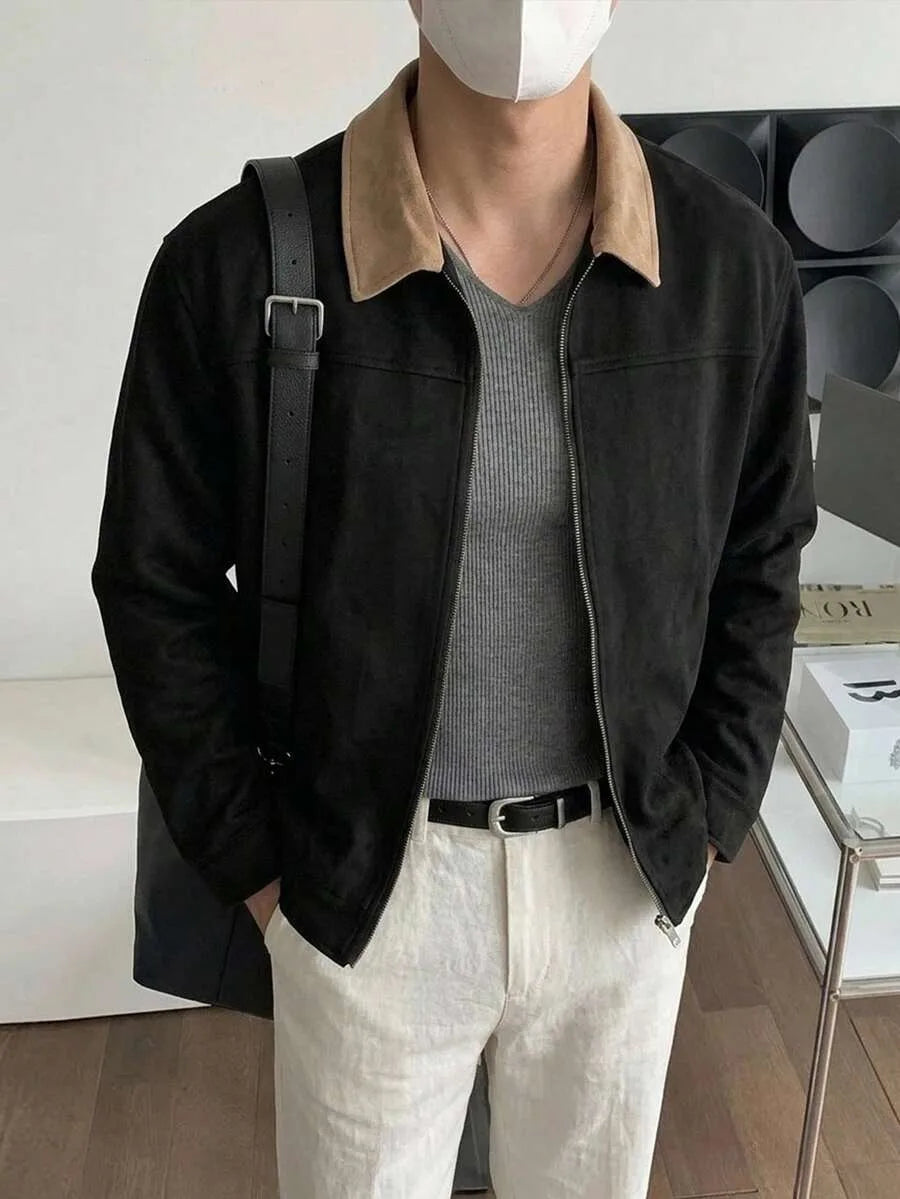 Bomberjack van bruin suede