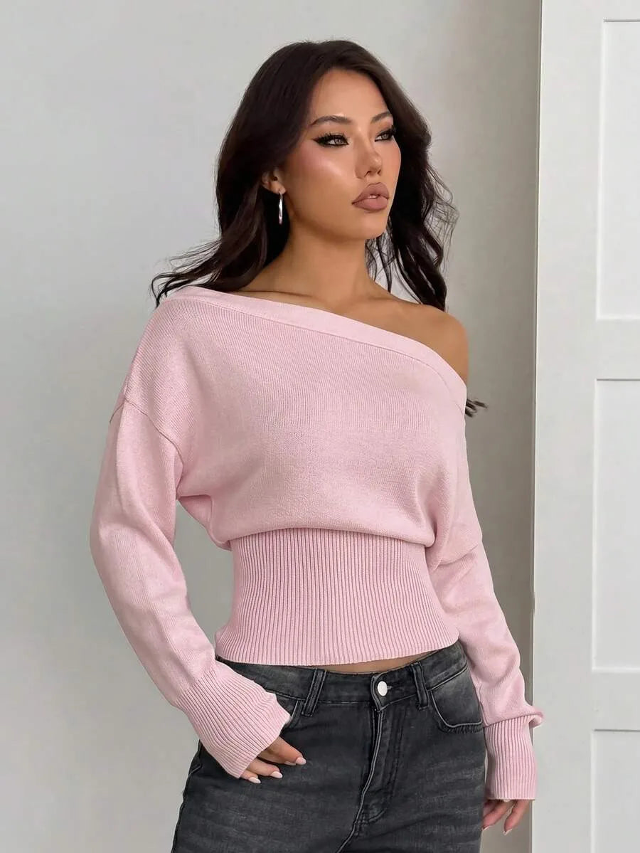 Oversized trui met asymmetrische hals