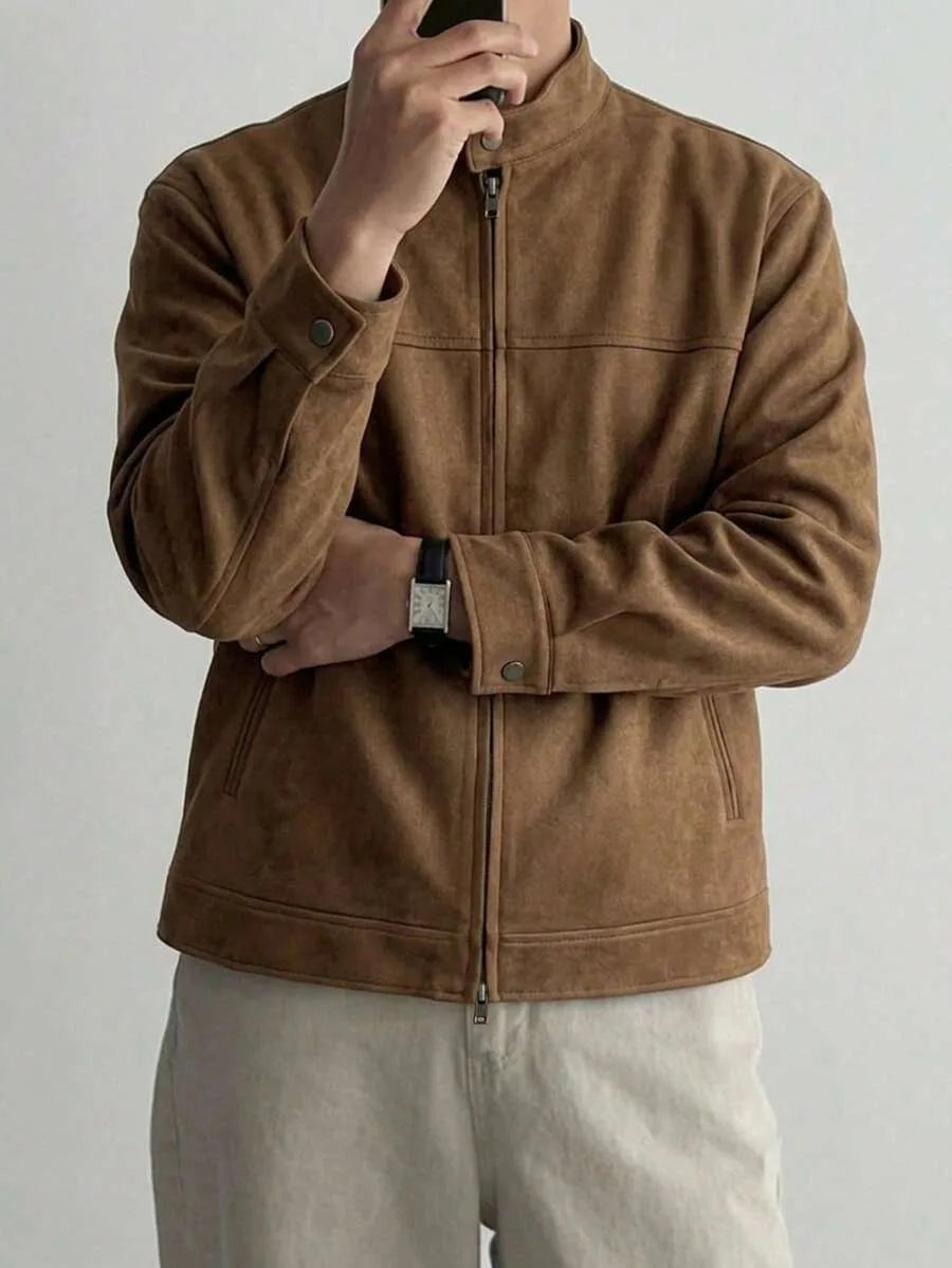Bomberjack van bruin suede