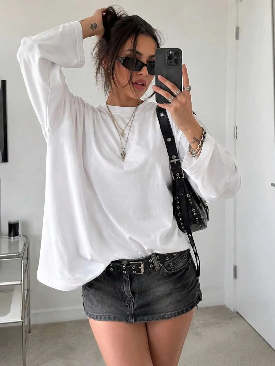 Oversized T-shirt met lange mouwen