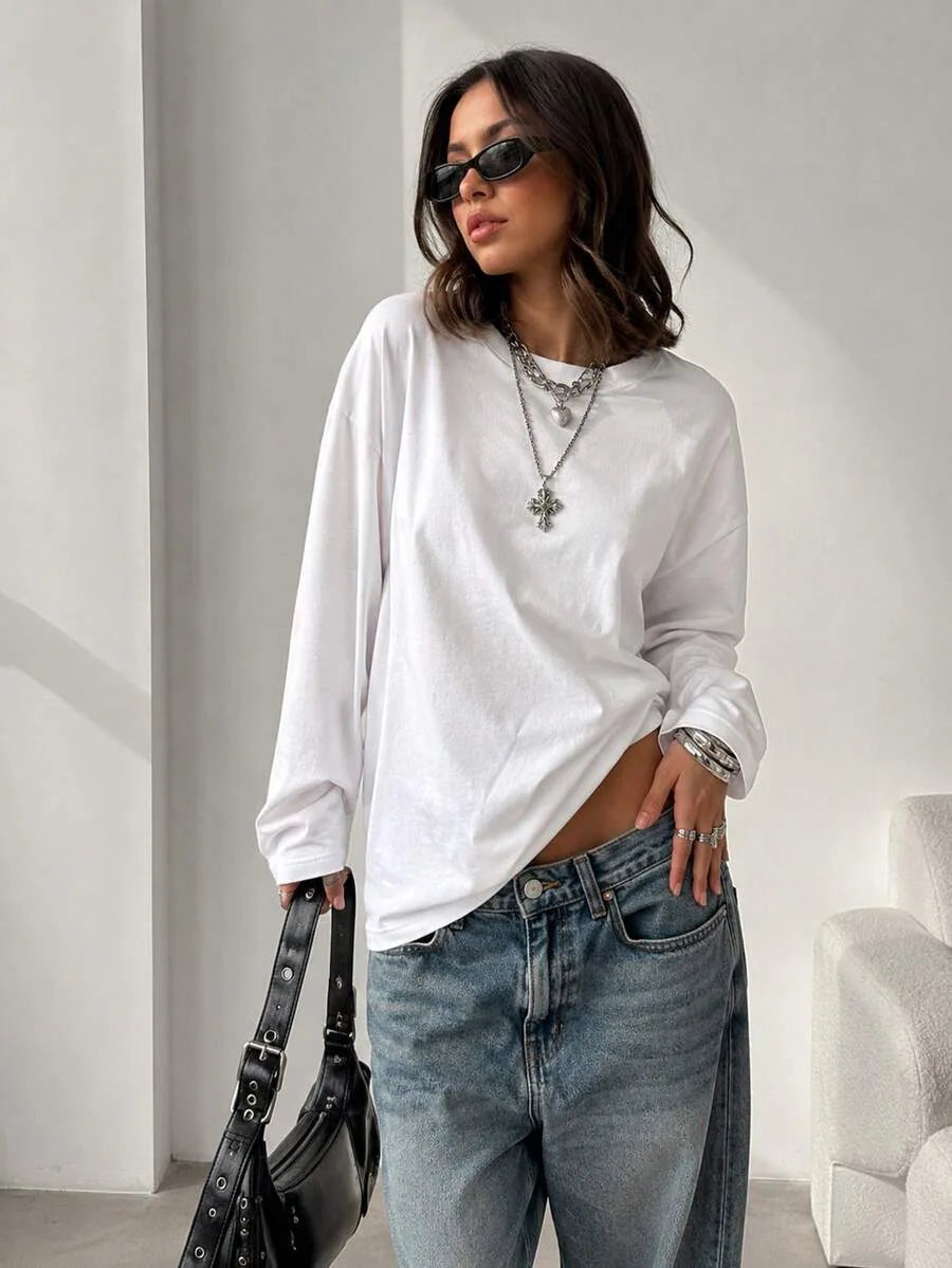 Oversized T-shirt met lange mouwen