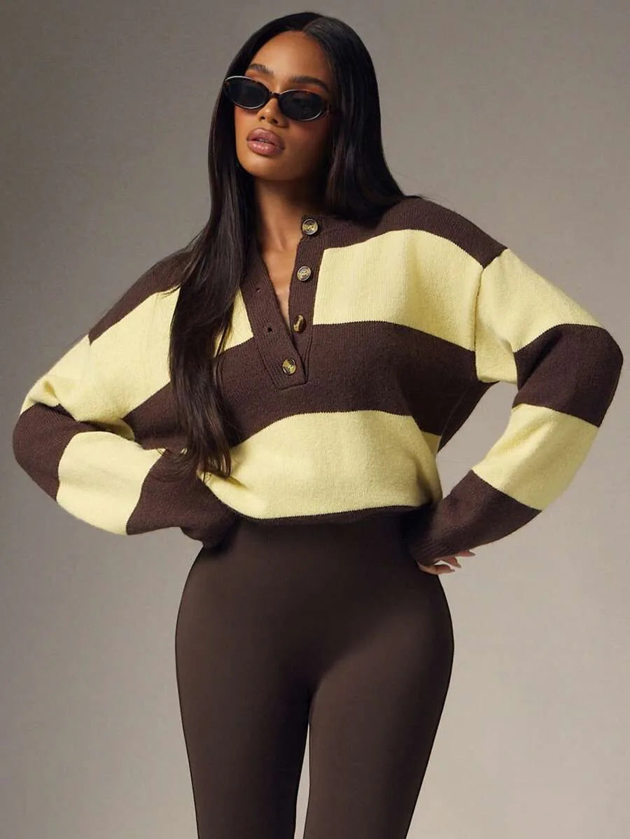 Oversized sweater met knopen