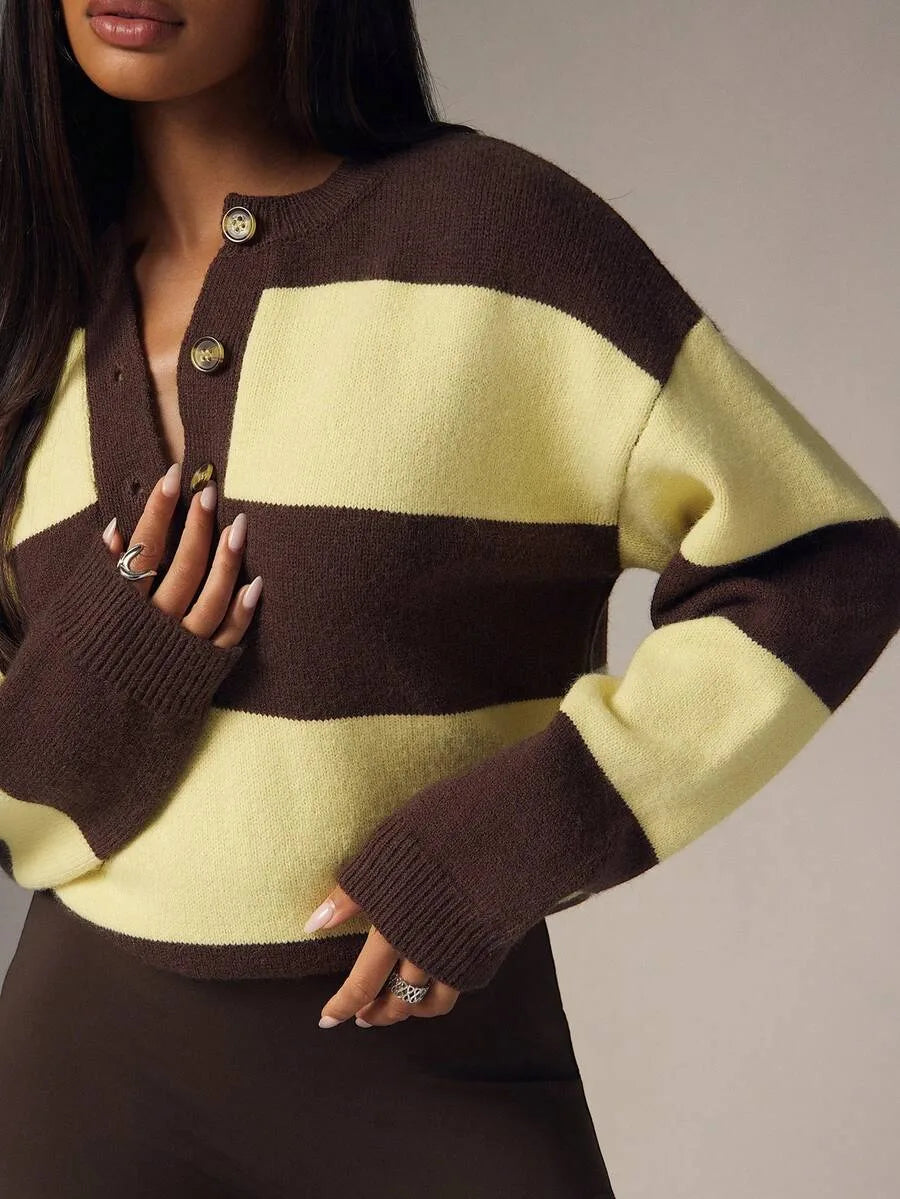Oversized sweater met knopen