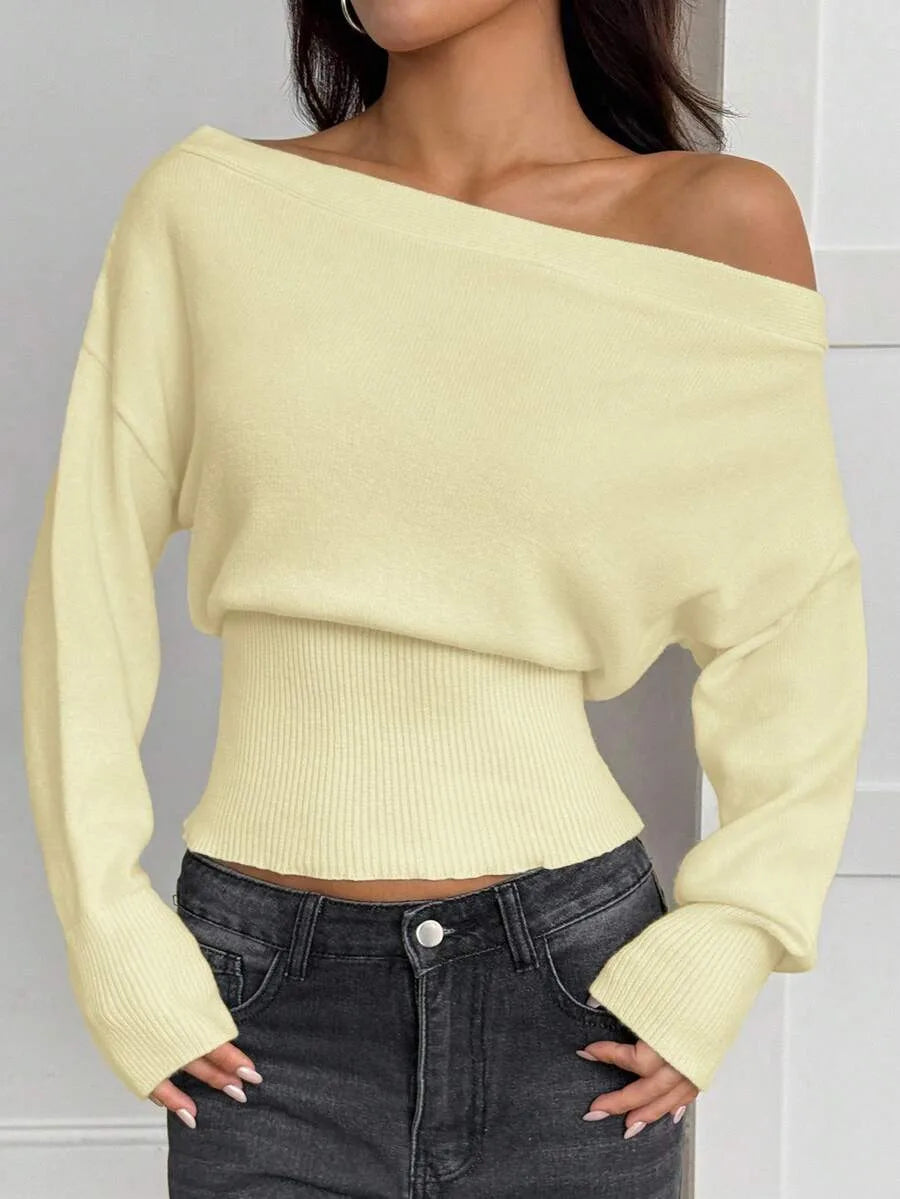 Oversized trui met asymmetrische hals