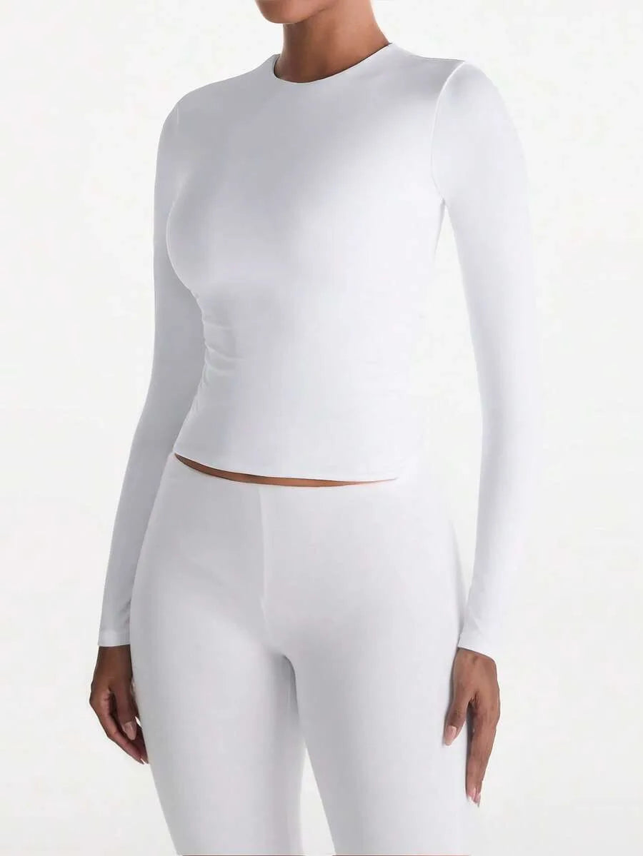 Slim fit T-shirt met lange mouwen