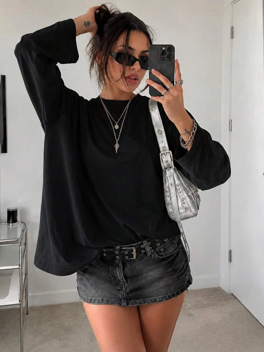 Oversized T-shirt met lange mouwen