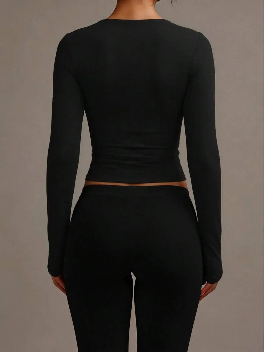 Slim fit T-shirt met lange mouwen
