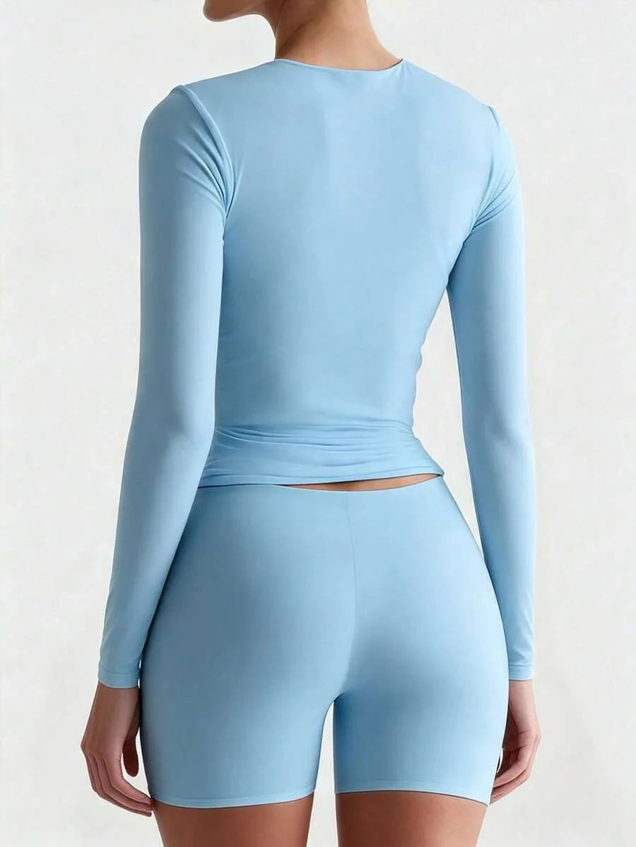 Slim fit T-shirt met lange mouwen