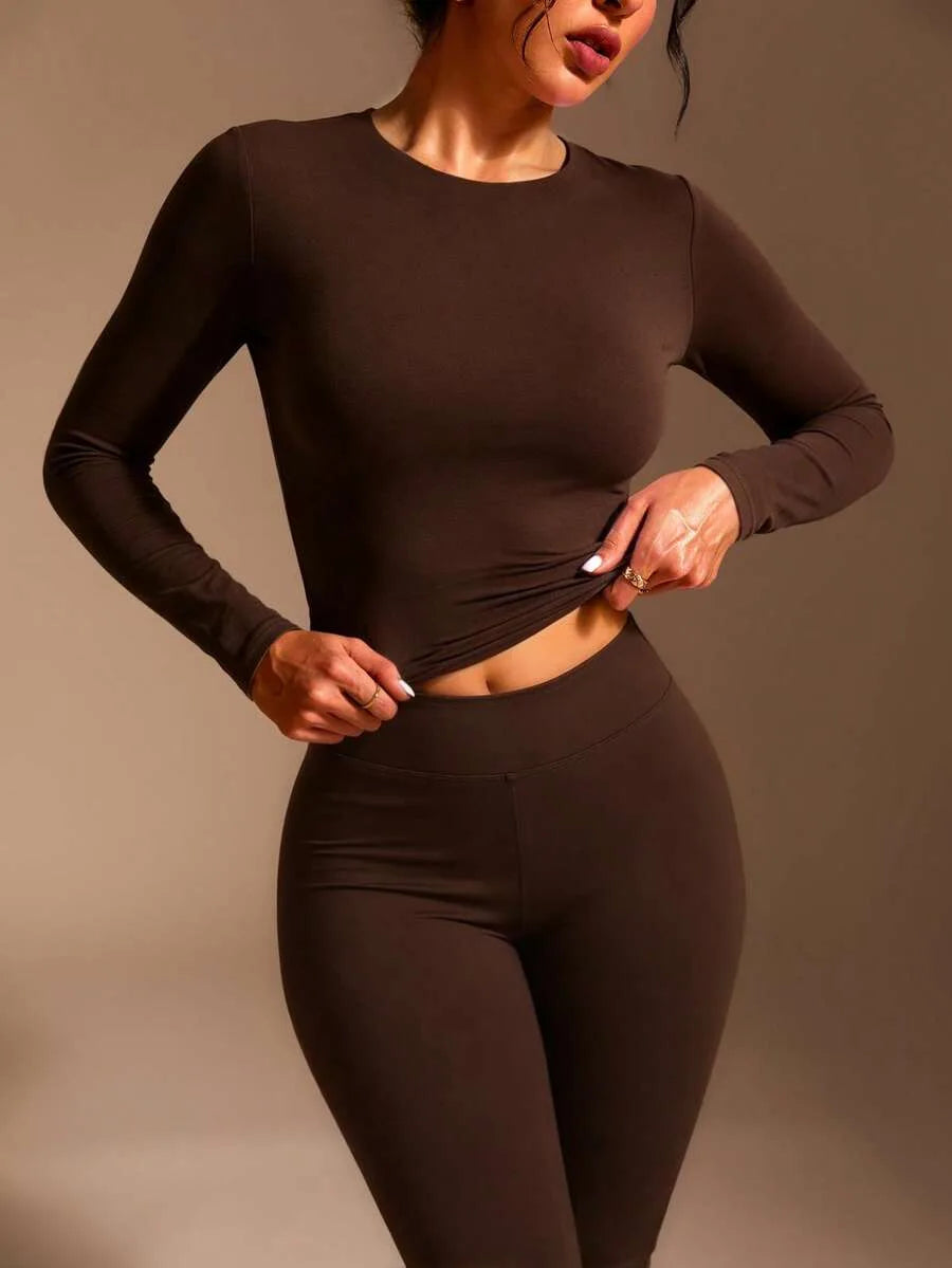 Slim fit T-shirt met lange mouwen