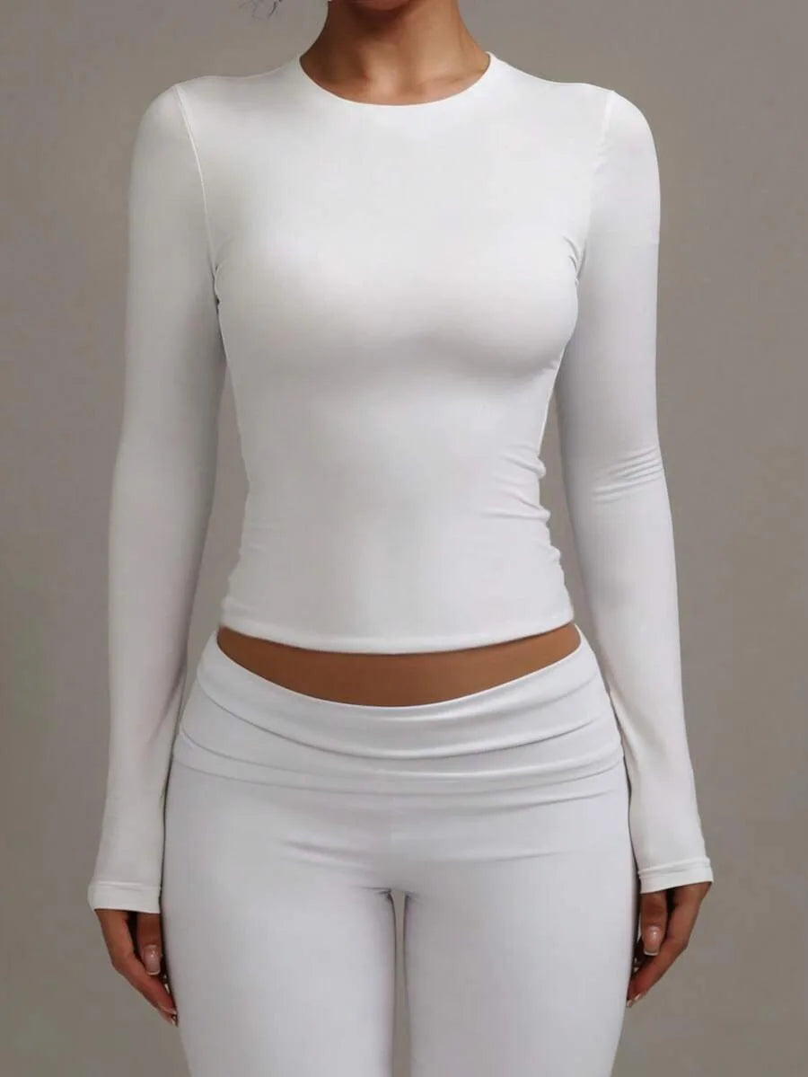 Slim fit T-shirt met lange mouwen