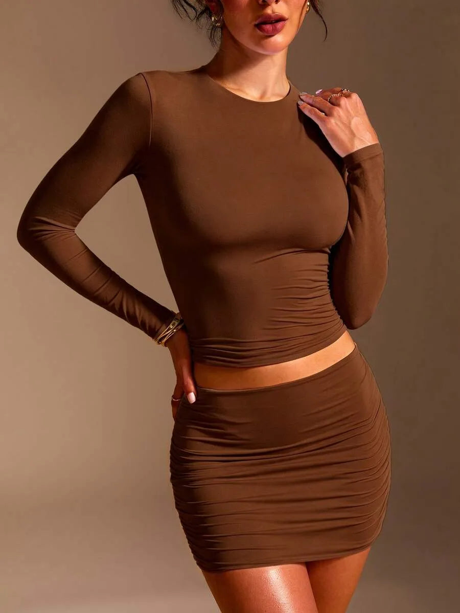 Slim fit T-shirt met lange mouwen