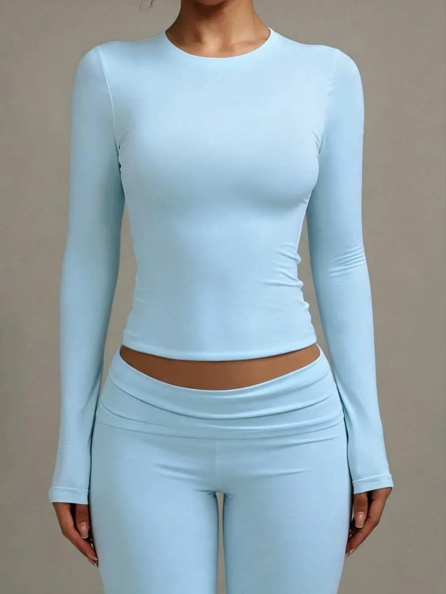 Slim fit T-shirt met lange mouwen