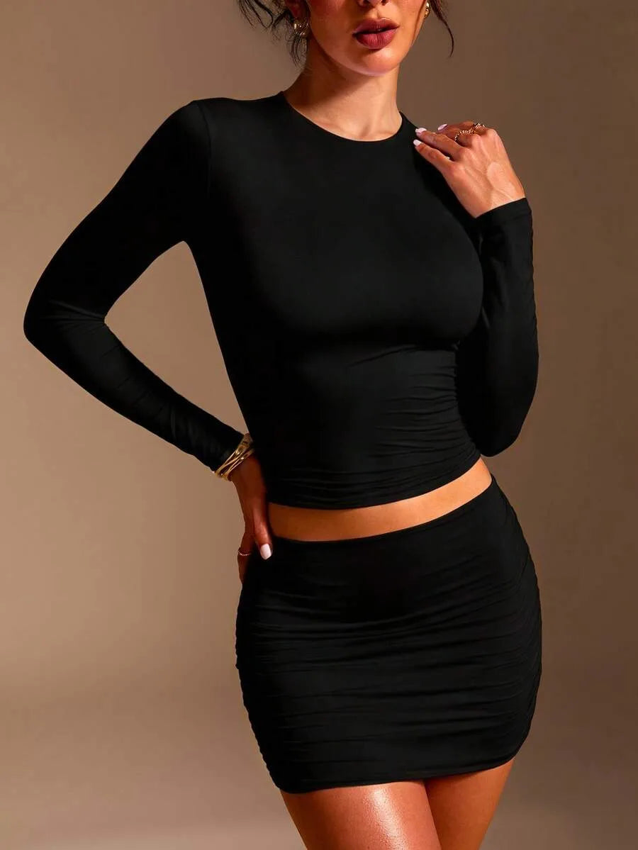 Slim fit T-shirt met lange mouwen