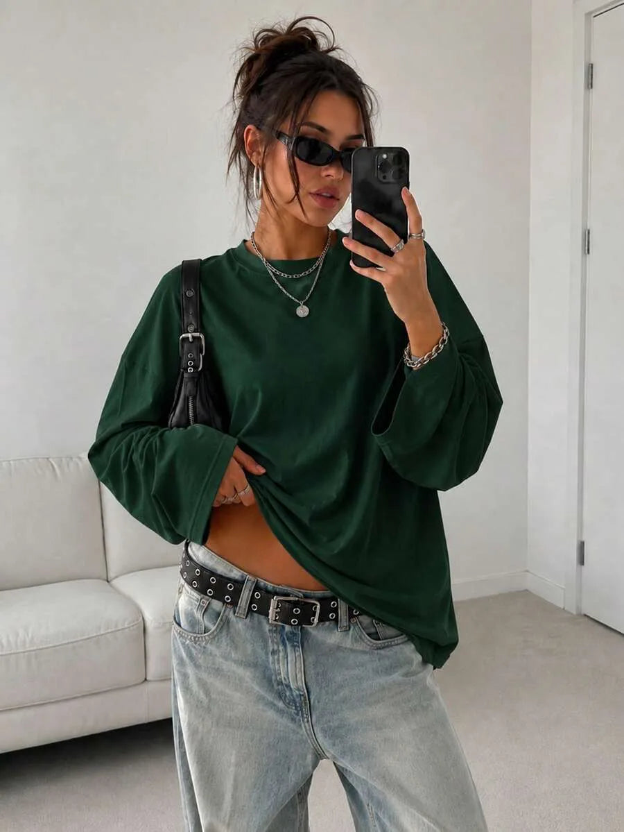 Oversized T-shirt met lange mouwen