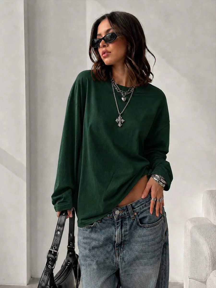 Oversized T-shirt met lange mouwen