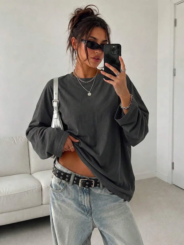 Oversized T-shirt met lange mouwen