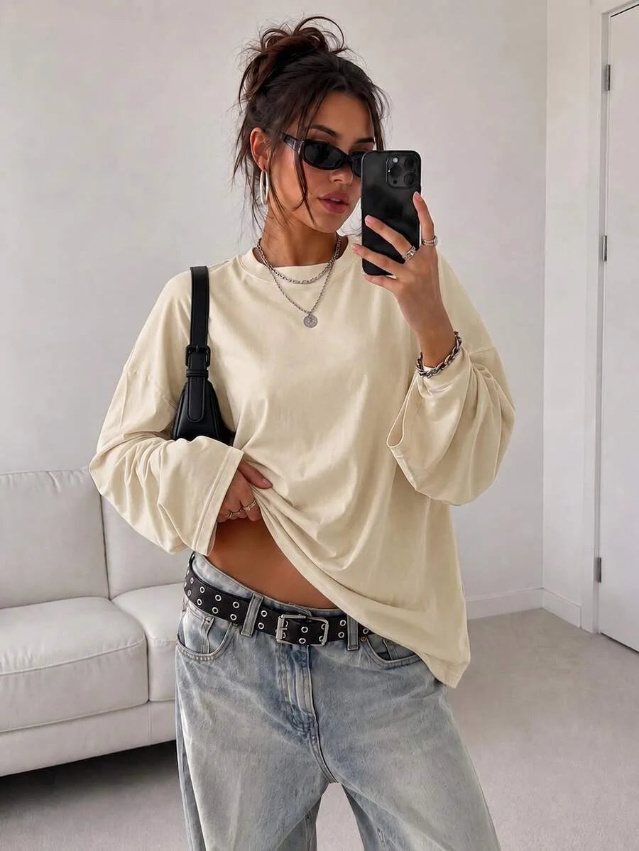Oversized T-shirt met lange mouwen