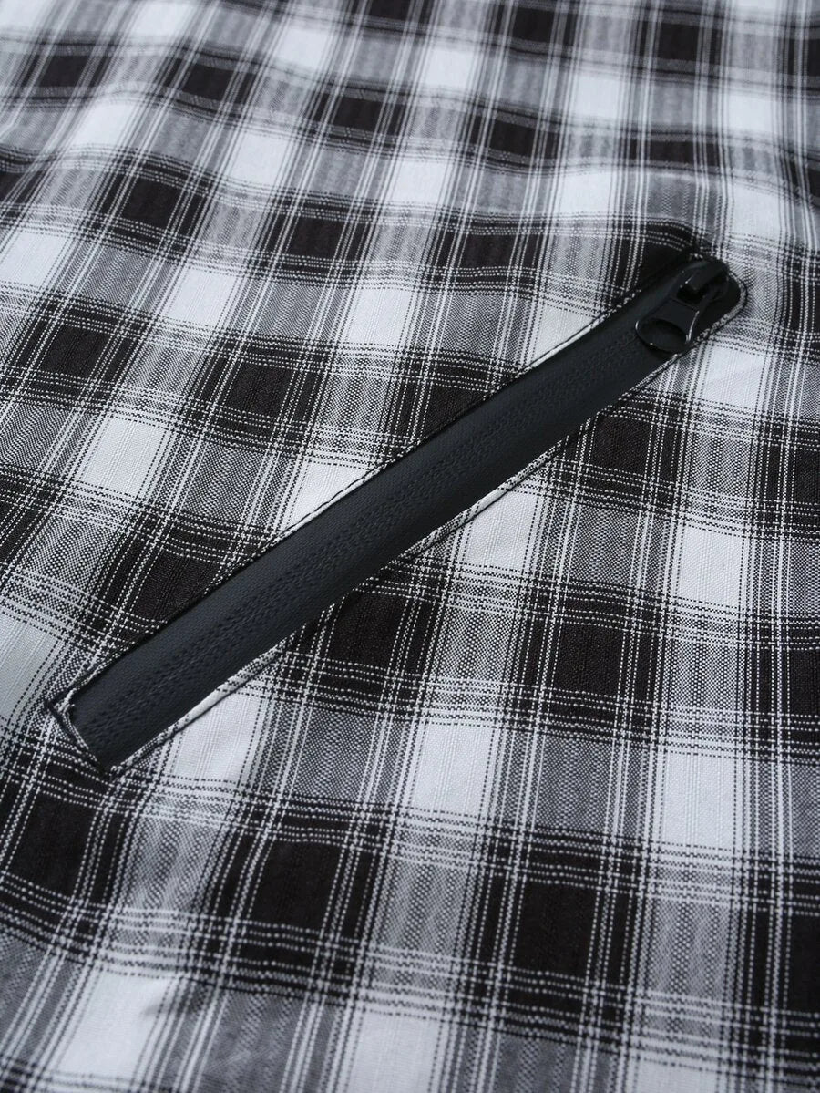 Oversized parka met plaid patroon