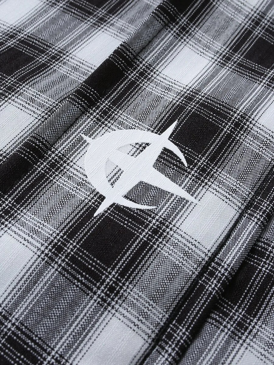Oversized parka met plaid patroon