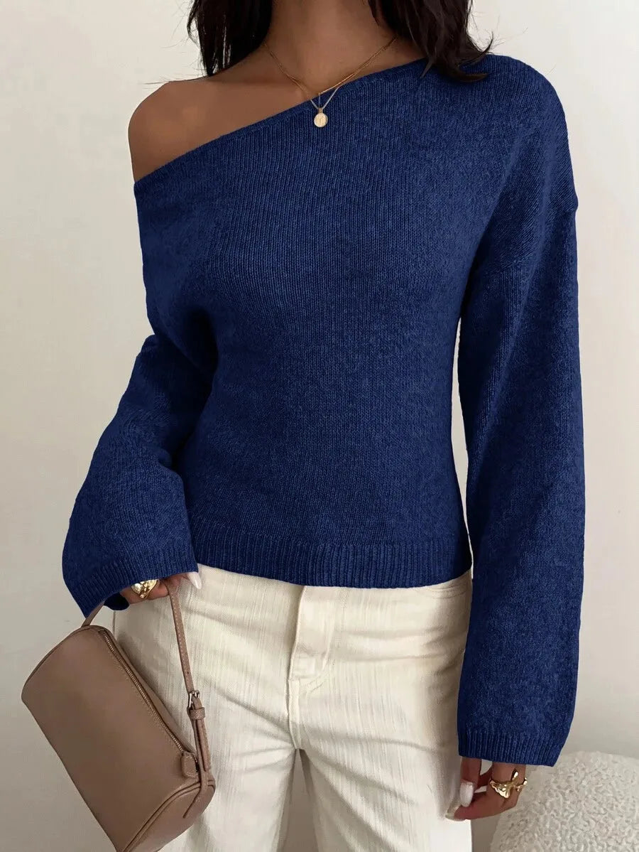 Sweater met asymmetrische hals