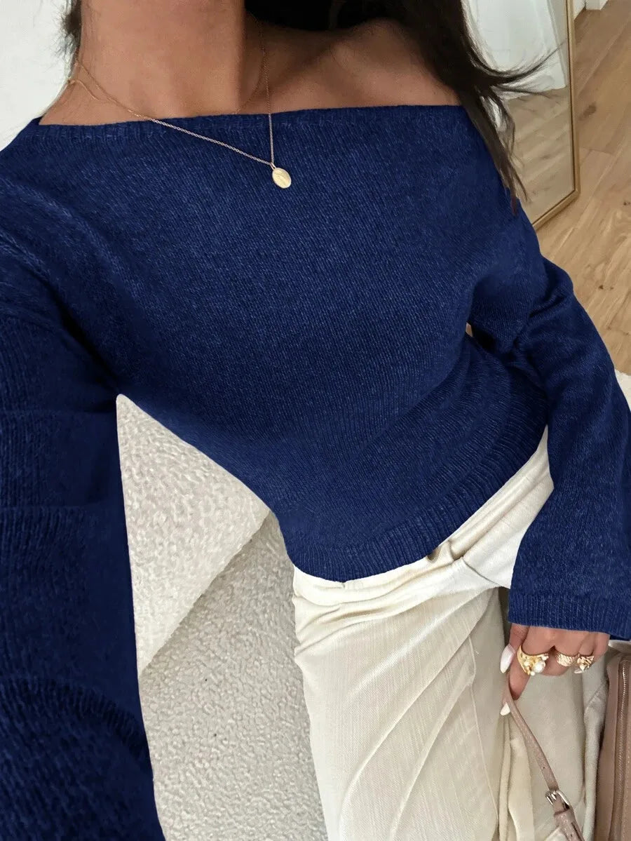 Sweater met asymmetrische hals