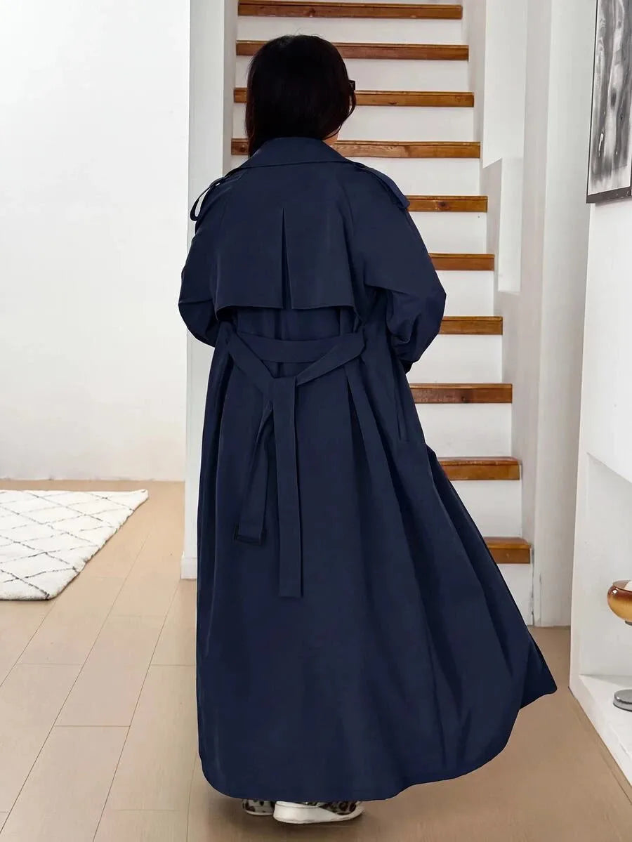 Oversized trench coat met ceintuur