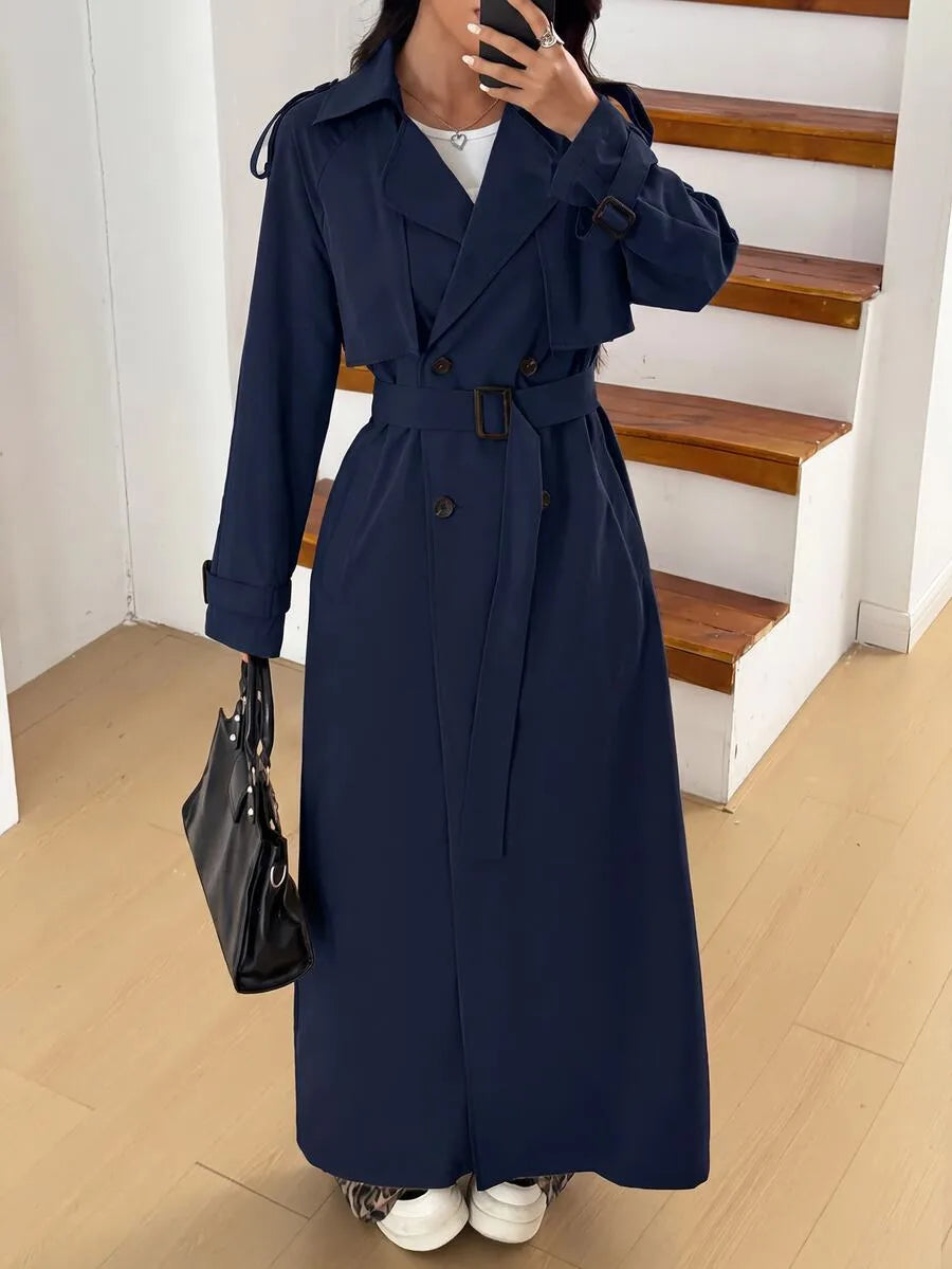 Oversized trench coat met ceintuur