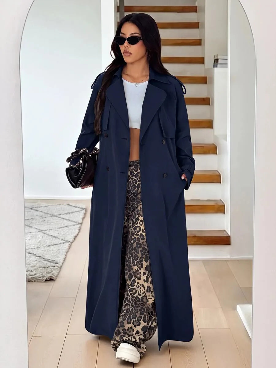 Oversized trench coat met ceintuur