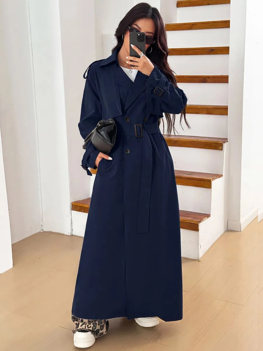 Oversized trench coat met ceintuur