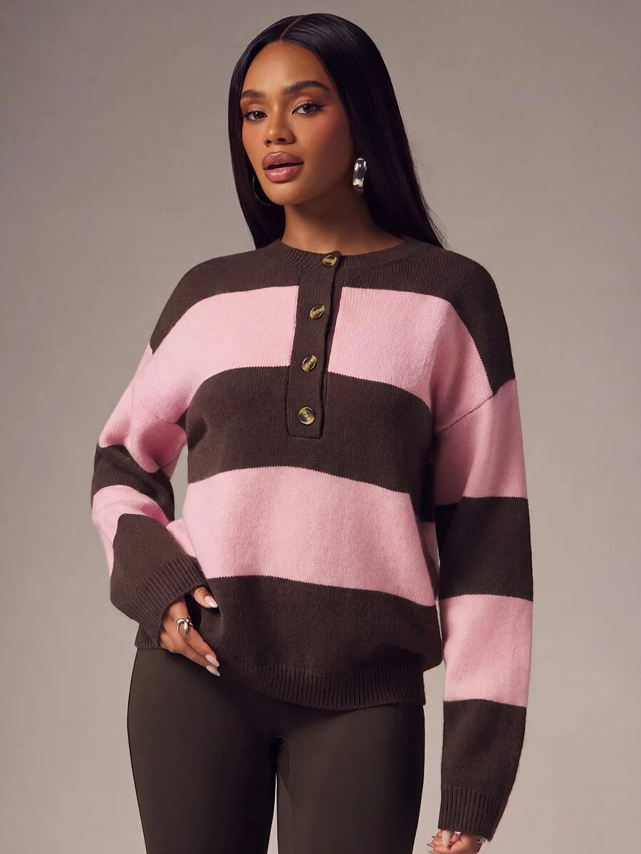 Oversized sweater met knopen