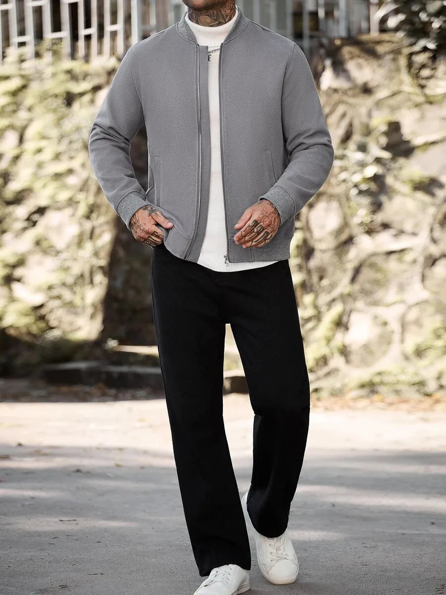 Bomberjack met collared neckline