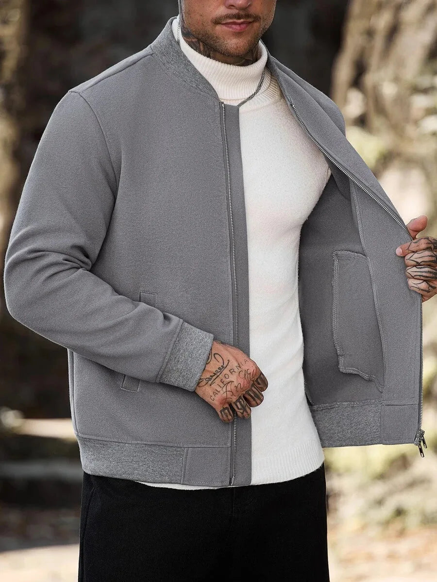 Bomberjack met collared neckline