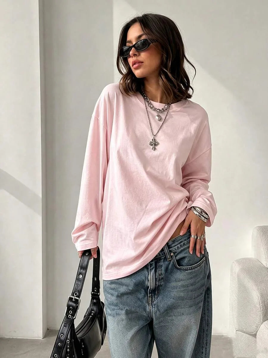 Oversized T-shirt met lange mouwen