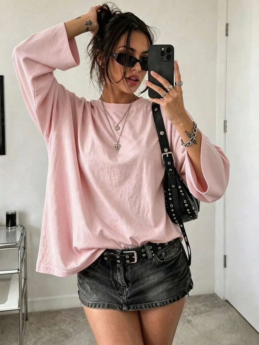 Oversized T-shirt met lange mouwen