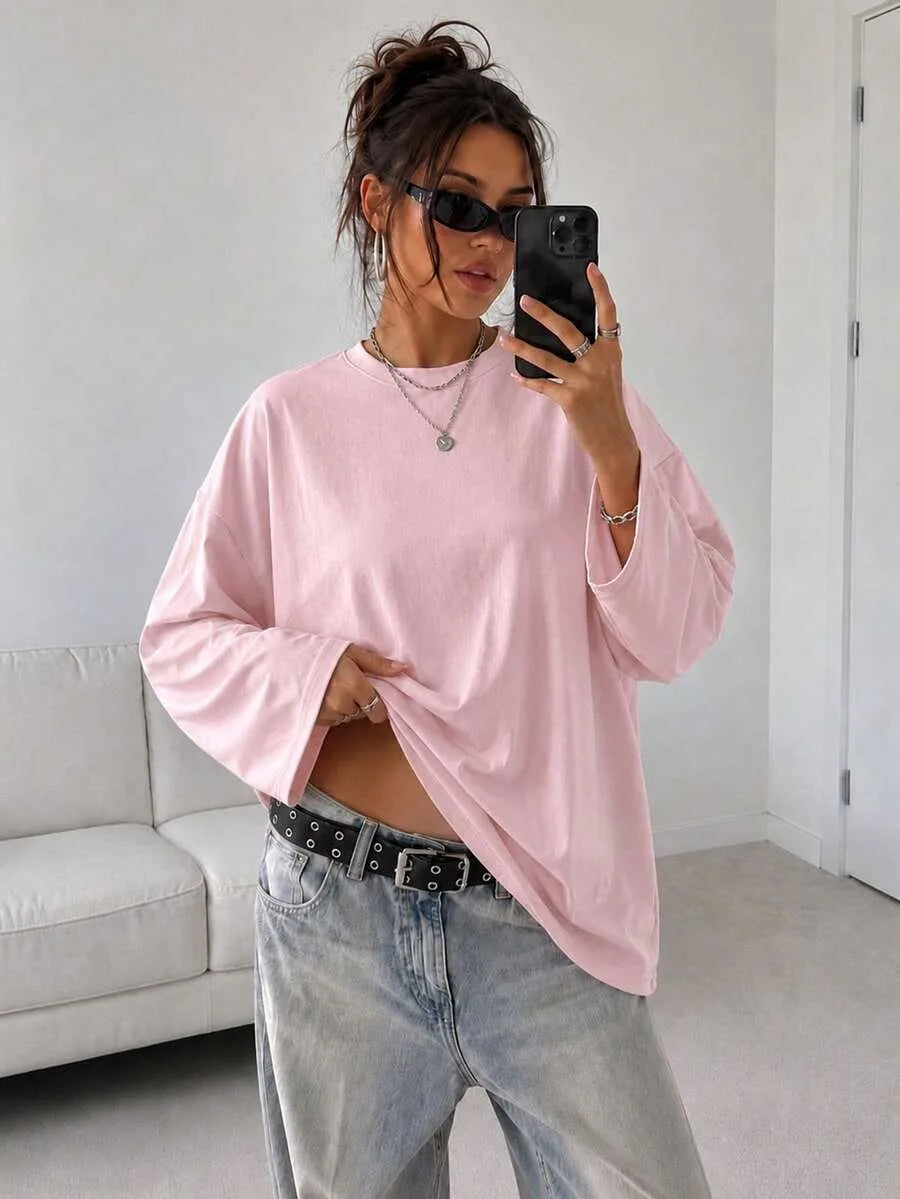 Oversized T-shirt met lange mouwen