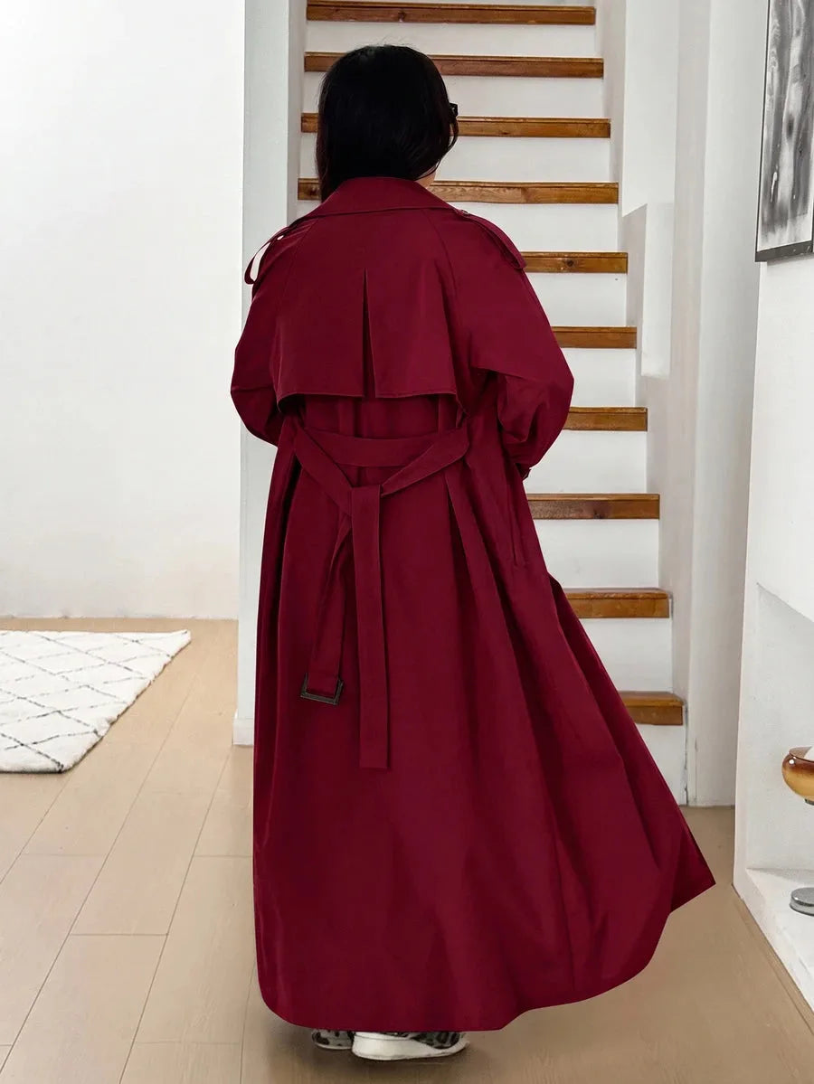 Oversized trench coat met ceintuur