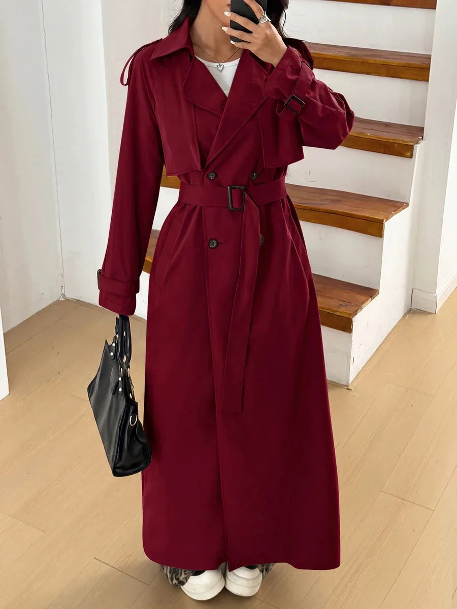 Oversized trench coat met ceintuur