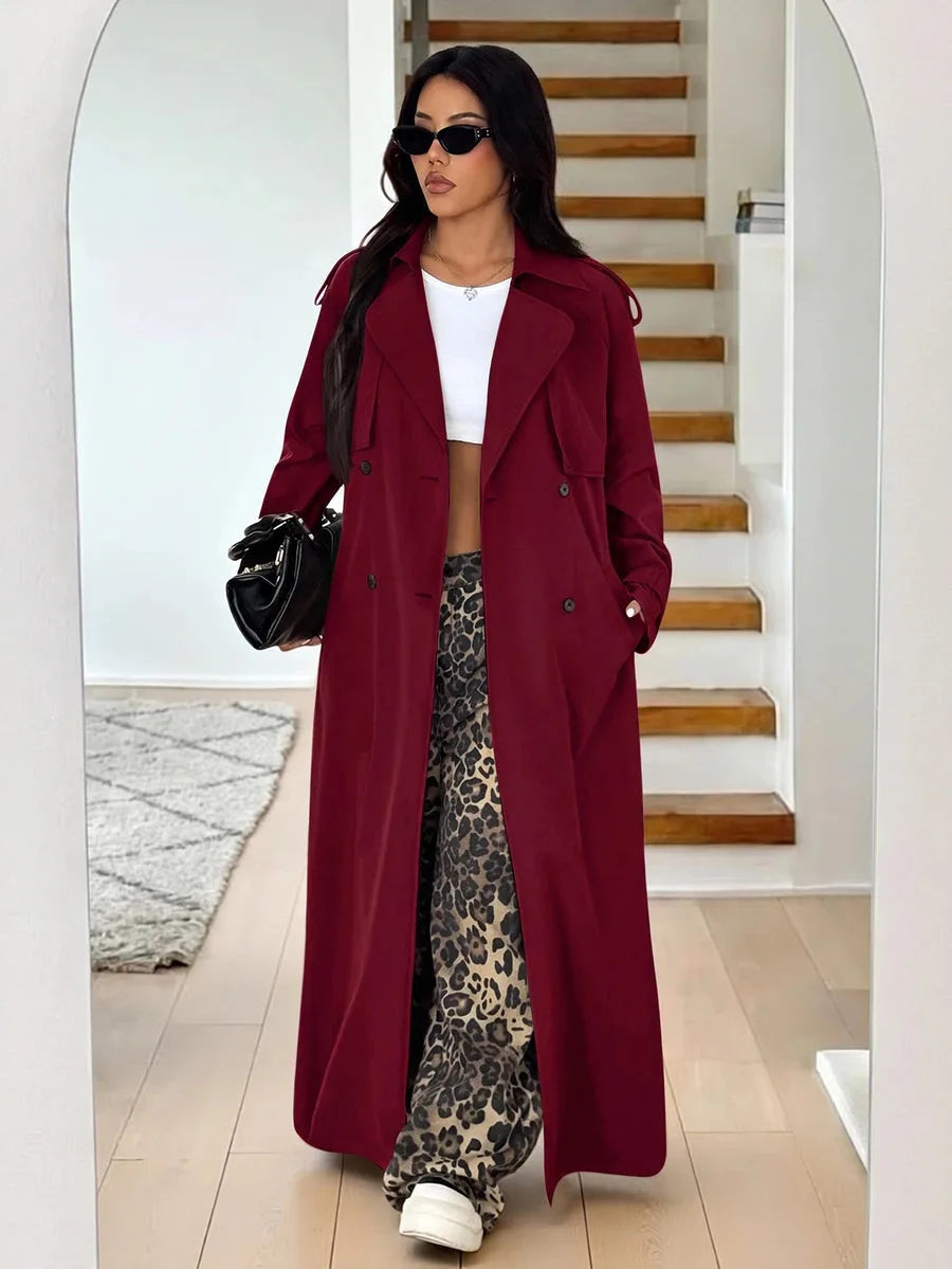 Oversized trench coat met ceintuur