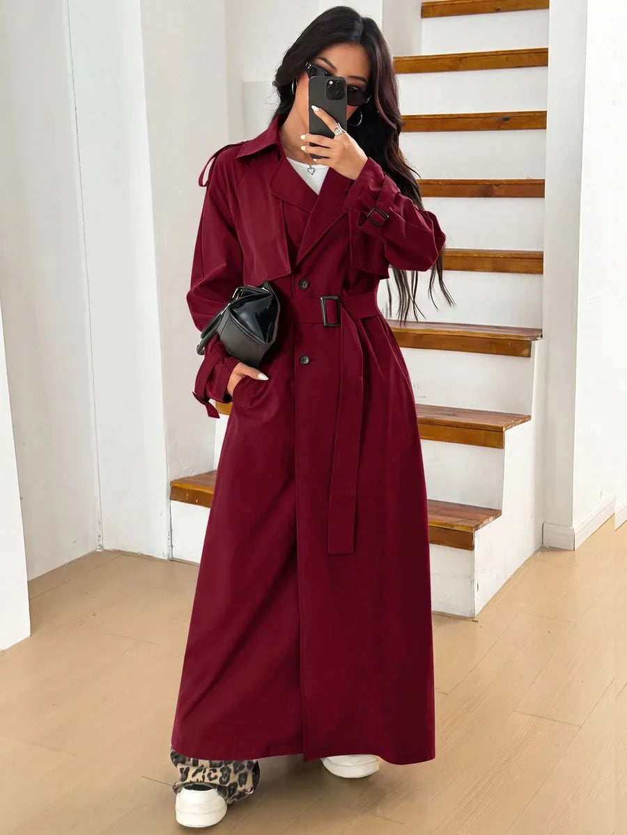 Oversized trench coat met ceintuur